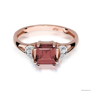 Pierścionek W040B Granat 1,30ct różowe złoto