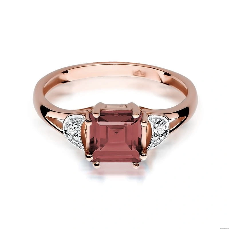 Pierścionek W040B Granat 1,30ct różowe złoto