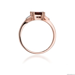Pierścionek W040B Granat 1,30ct różowe złoto