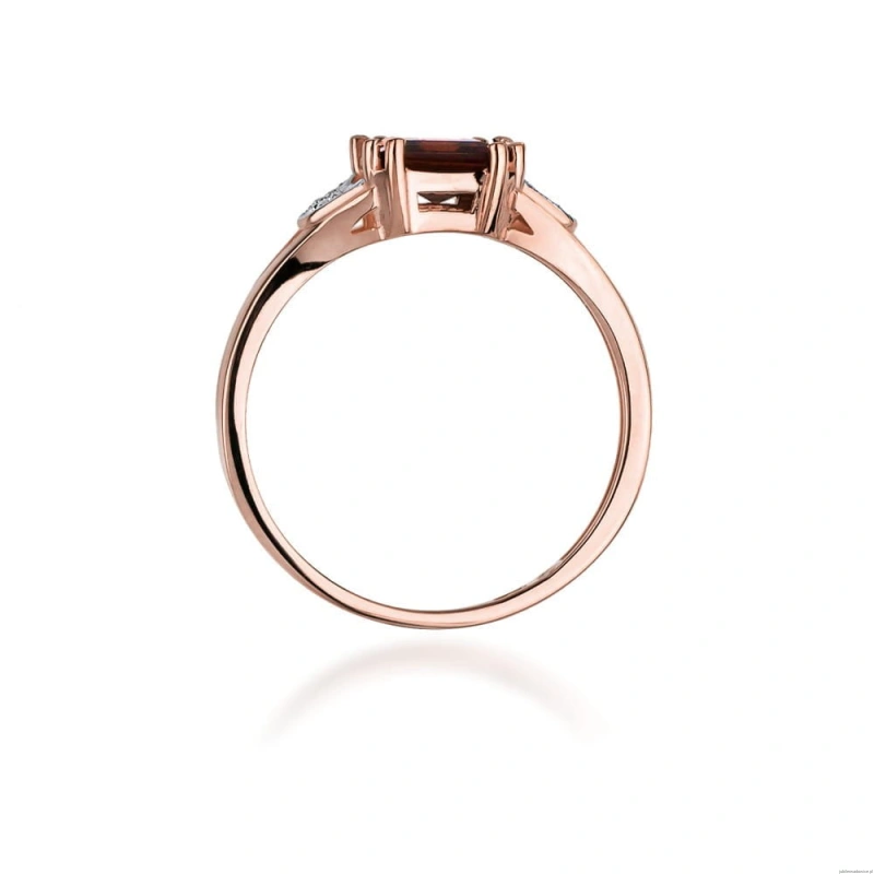 Pierścionek W040B Granat 1,30ct różowe złoto