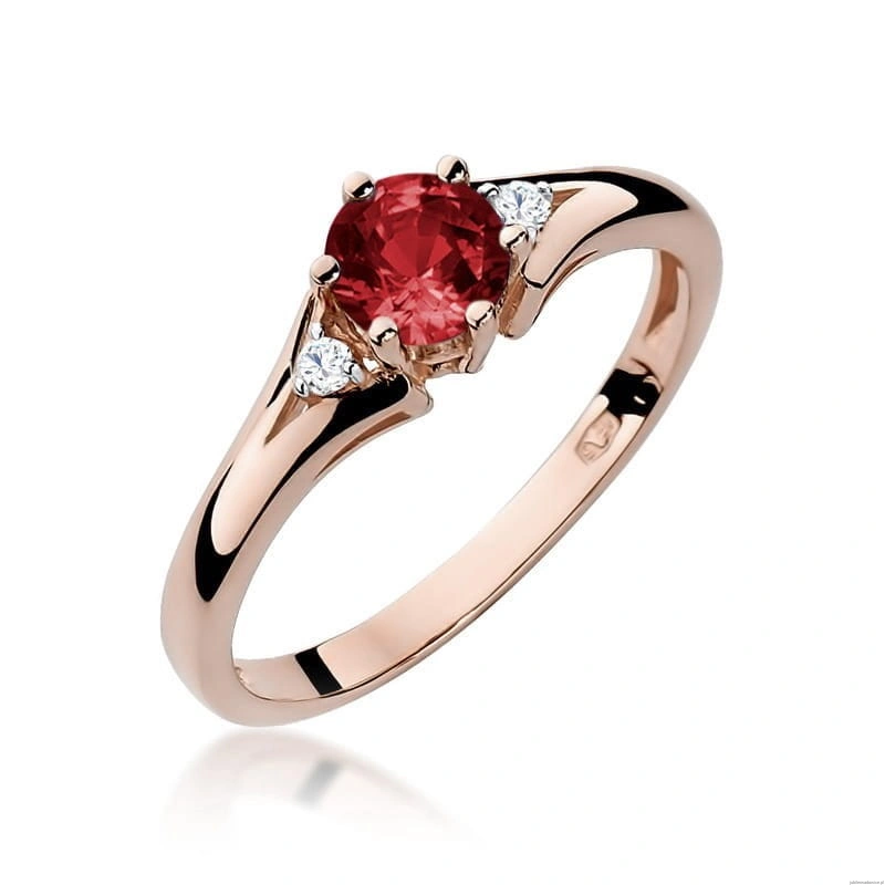 Pierścionek W0076 Granat 0,60ct różowe złoto
