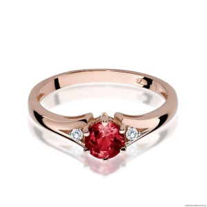 Pierścionek W0076 Granat 0,60ct różowe złoto