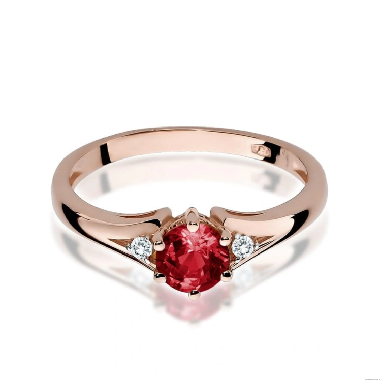 Pierścionek W0076 Granat 0,60ct różowe złoto