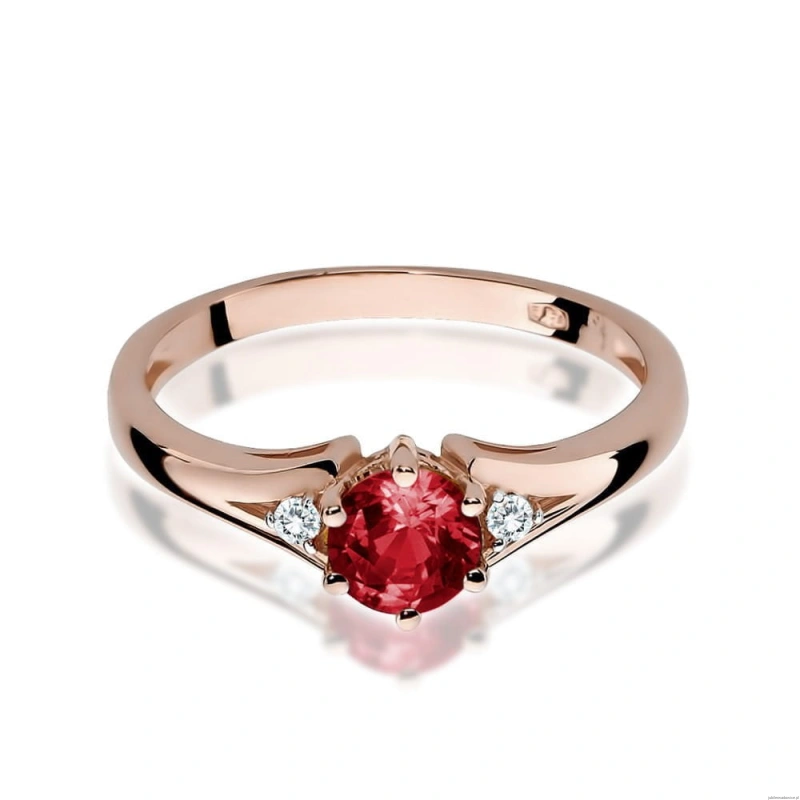 Pierścionek W0076 Granat 0,60ct różowe złoto