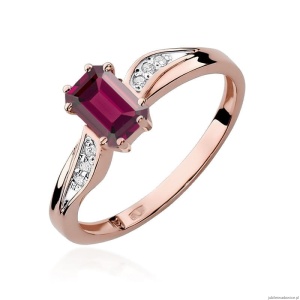 Pierścionek W094 Granat 0,70ct różowe złoto