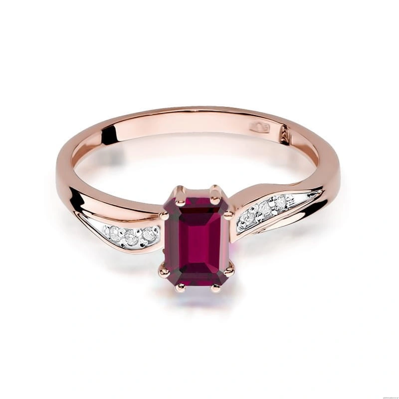 Pierścionek W094 Granat 0,70ct różowe złoto