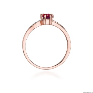 Pierścionek W094 Granat 0,70ct różowe złoto