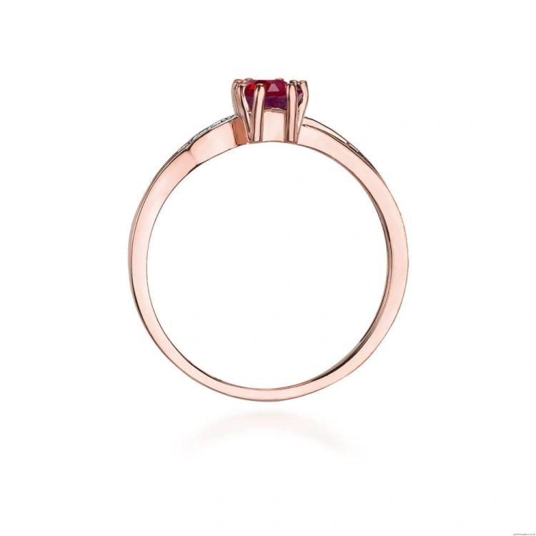 Pierścionek W094 Granat 0,70ct różowe złoto