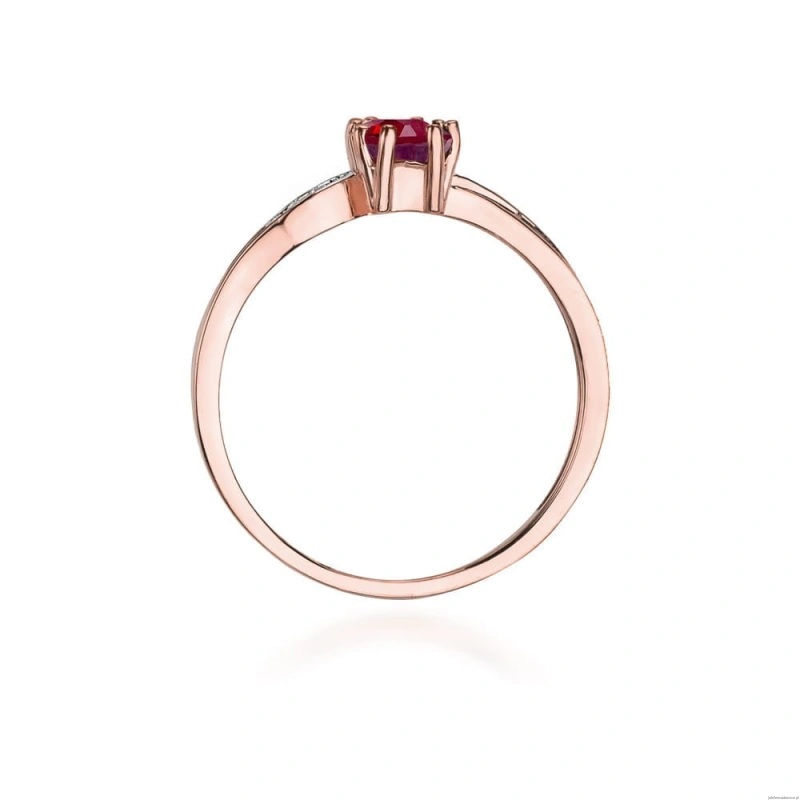 Pierścionek W094 Granat 0,70ct różowe złoto