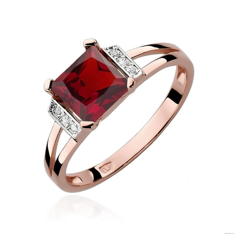 Pierścionek W103 Granat 1,30ct różowe złoto