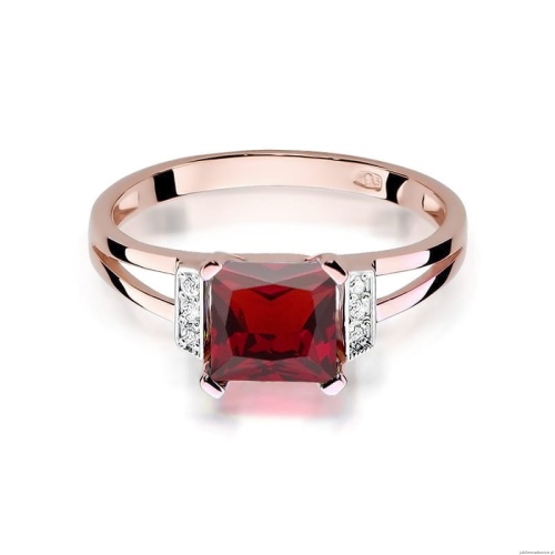 Pierścionek W103 Granat 1,30ct różowe złoto