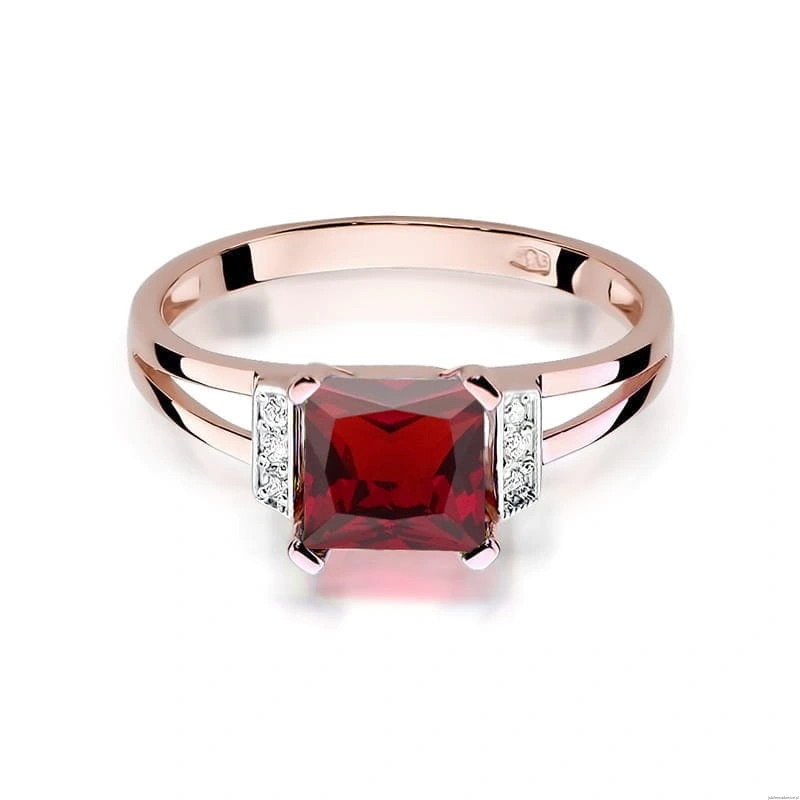 Pierścionek W103 Granat 1,30ct różowe złoto