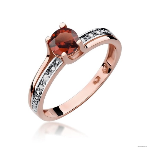 Pierścionek W106 Granat 0,60ct różowe złoto