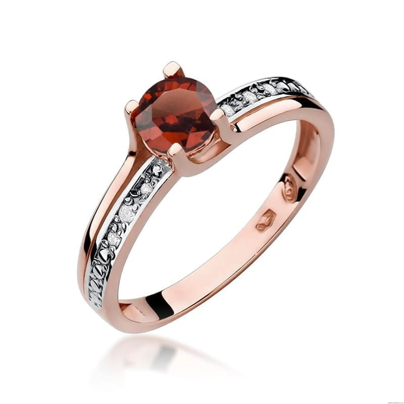 Pierścionek W106 Granat 0,60ct różowe złoto