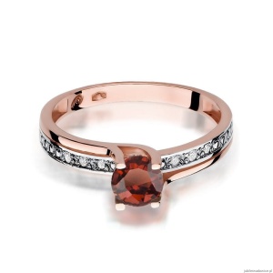 Pierścionek W106 Granat 0,60ct różowe złoto