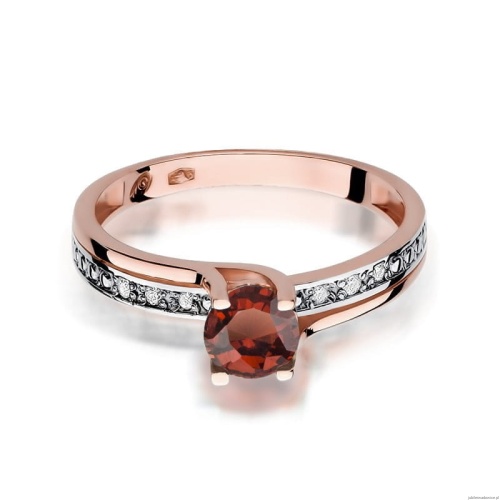Pierścionek W106 Granat 0,60ct różowe złoto