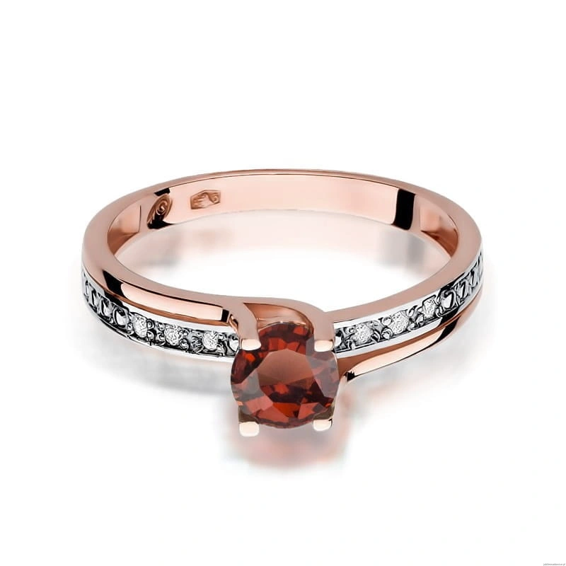 Pierścionek W106 Granat 0,60ct różowe złoto
