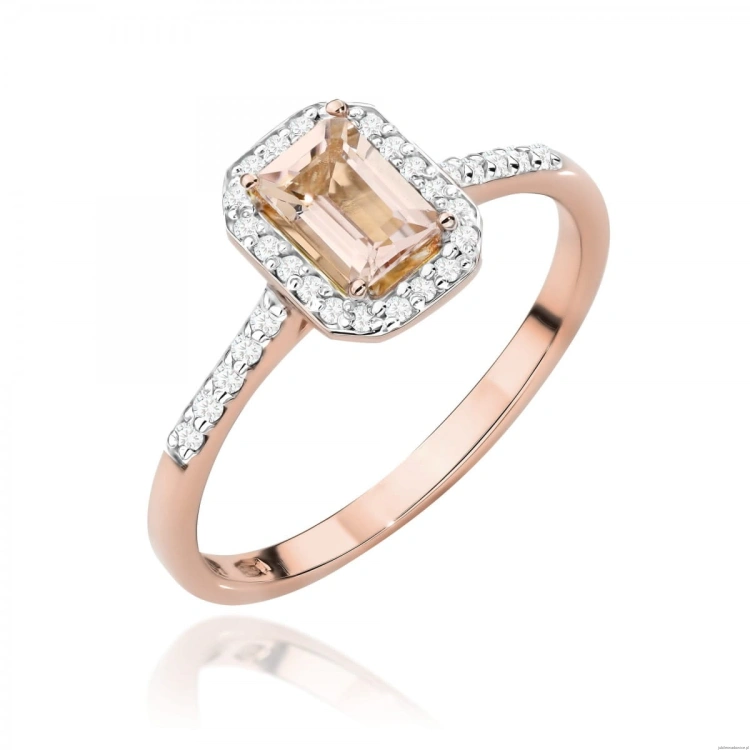 Pierścionek W575 Morganit 0,60ct różowe złoto