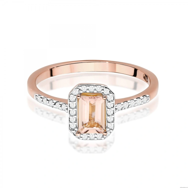Pierścionek W575 Morganit 0,60ct różowe złoto