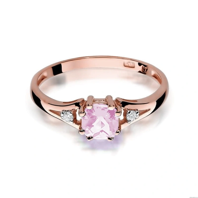 Pierścionek W044 Różowy Topaz 0,70ct różowe złoto
