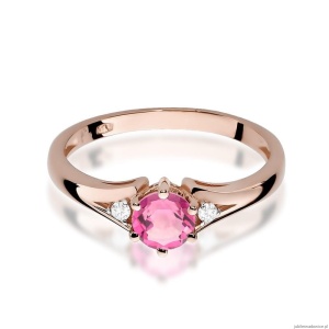 Pierścionek W0076 Różowy Topaz 0,60ct różowe złoto