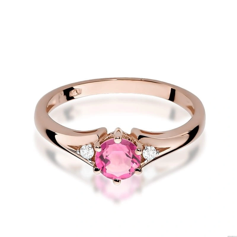 Pierścionek W0076 Różowy Topaz 0,60ct różowe złoto