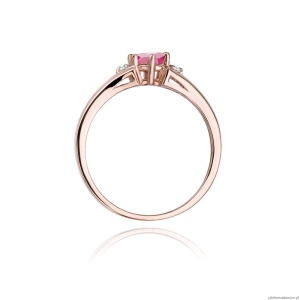 Pierścionek W0076 Różowy Topaz 0,60ct różowe złoto