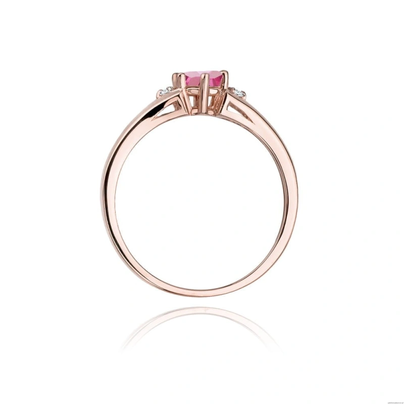 Pierścionek W0076 Różowy Topaz 0,60ct różowe złoto