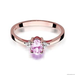 Pierścionek W301 Różowy Topaz 0,50ct różowe złoto
