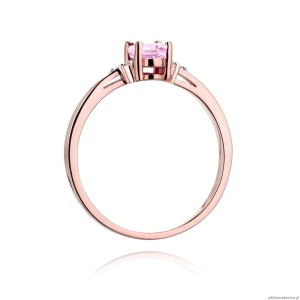 Pierścionek W301 Różowy Topaz 0,50ct różowe złoto