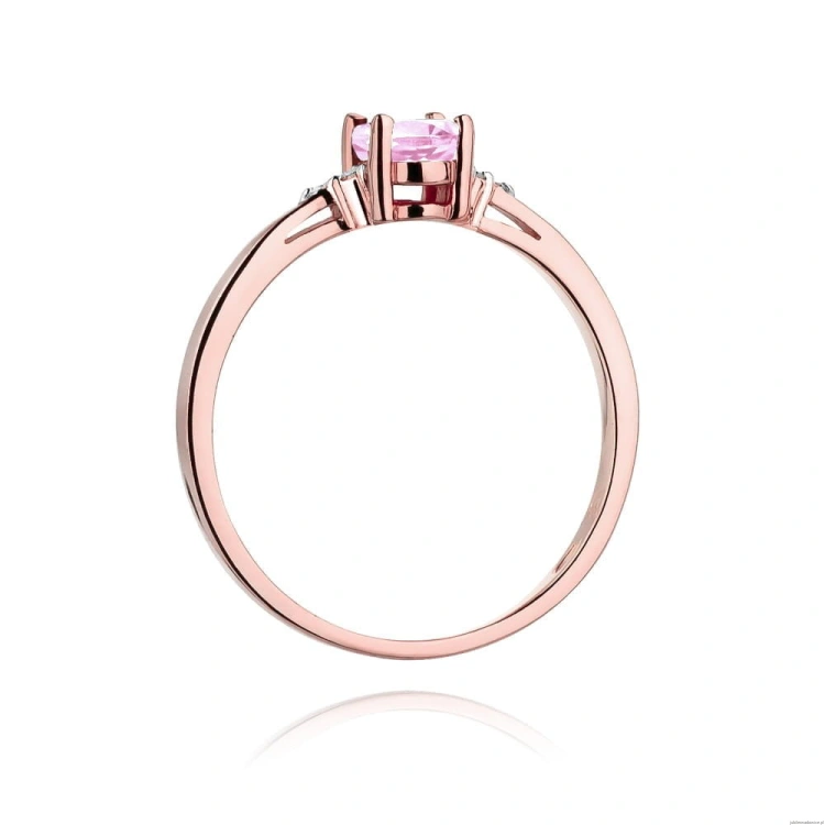 Pierścionek W301 Różowy Topaz 0,50ct różowe złoto