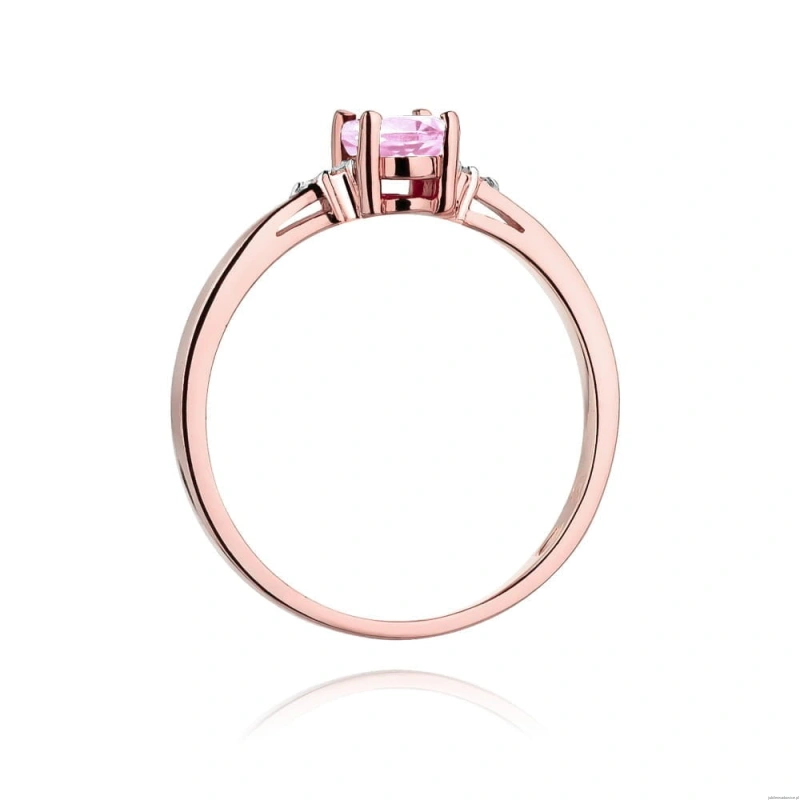 Pierścionek W301 Różowy Topaz 0,50ct różowe złoto