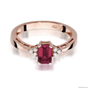 Pierścionek W002 Rubin 0,80ct różowe złoto