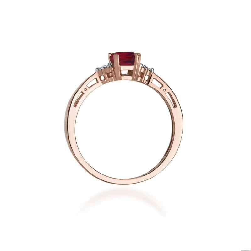Pierścionek W002 Rubin 0,80ct różowe złoto