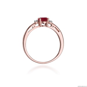 Pierścionek W010 Rubin 0,60ct różowe złoto