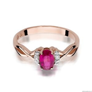 Pierścionek W019 Rubin 0,60ct różowe złoto