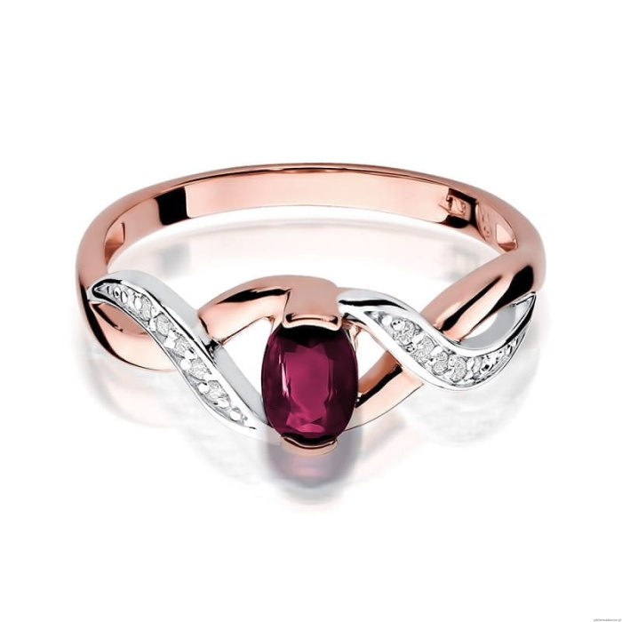 Pierścionek W028 Rubin 0,60ct różowe złoto