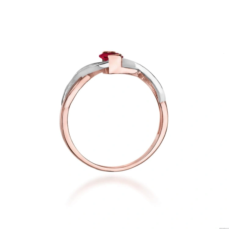 Pierścionek W028 Rubin 0,60ct różowe złoto