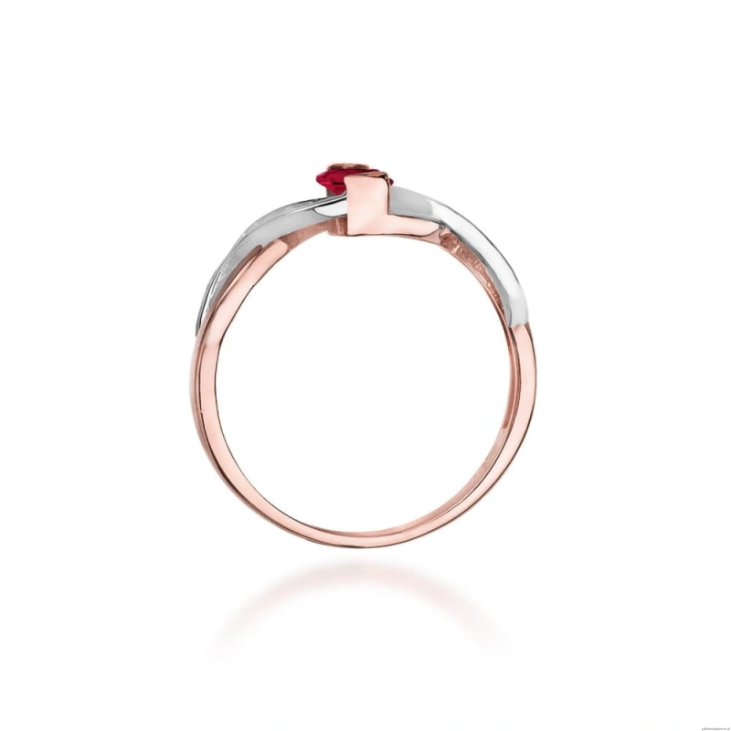 Pierścionek W028 Rubin 0,60ct różowe złoto