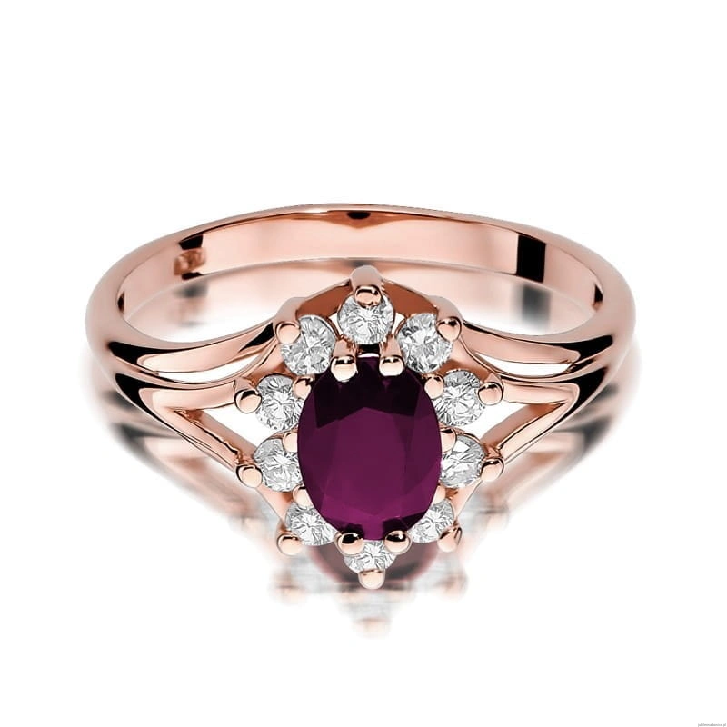 Pierścionek W037 Rubin 1,00ct różowe złoto