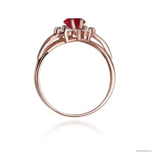 Pierścionek W037 Rubin 1,00ct różowe złoto