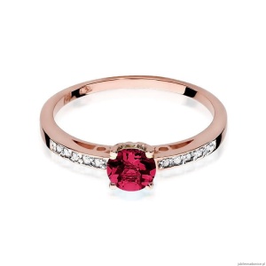 Pierścionek W066 Rubin 0,60ct różowe złoto