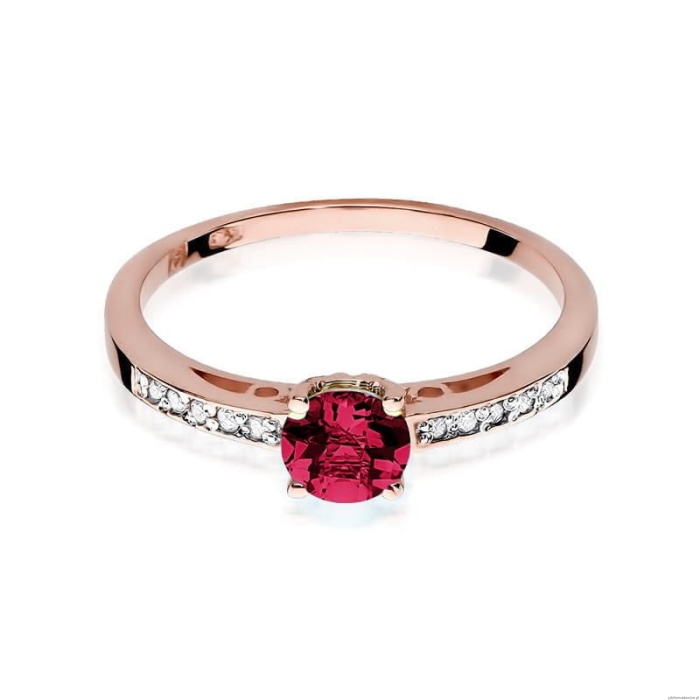 Pierścionek W066 Rubin 0,60ct różowe złoto