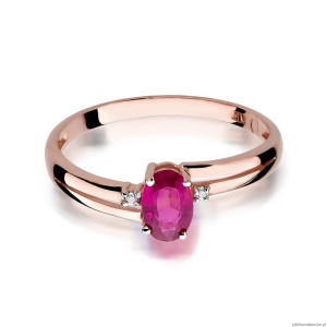Pierścionek W068 Rubin 0,60ct różowe złoto