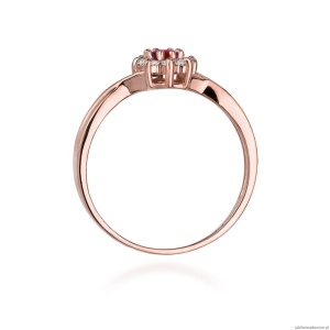 Pierścionek W072 Rubin 0,15ct różowe złoto