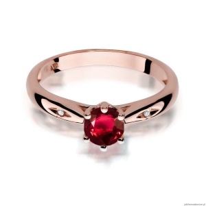 Pierścionek W074 Rubin 0,60ct różowe złoto