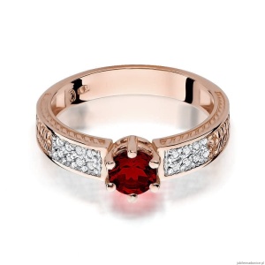 Pierścionek W075 Rubin 0,60ct różowe złoto