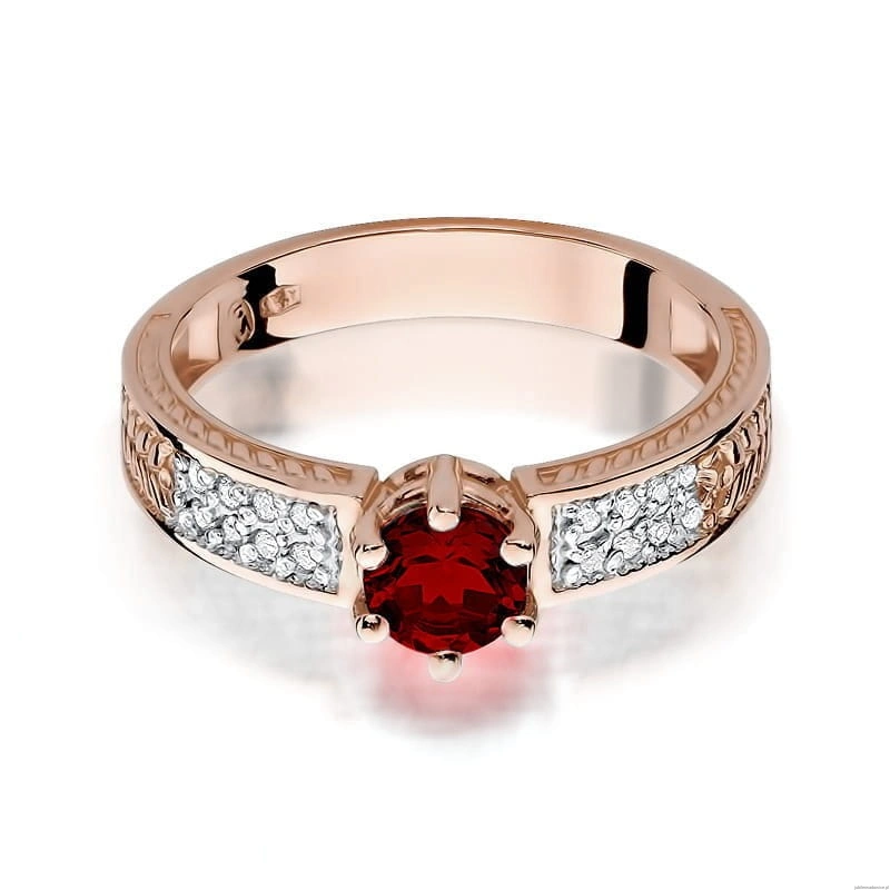 Pierścionek W075 Rubin 0,60ct różowe złoto