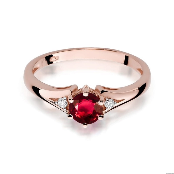 Pierścionek W0076 Rubin 0,60ct różowe złoto