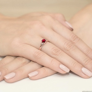 Pierścionek W0076 Rubin 0,60ct różowe złoto